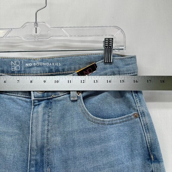 No Boundaries Jeans Juniors 13 Light Wash Denim Distressed High Rise Ankle Blue - Picture 9 of 12